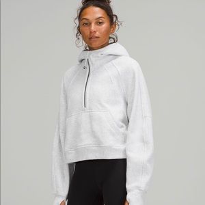 Lululemon grey oversized half zip Scuba Hoodie, size xs/sm